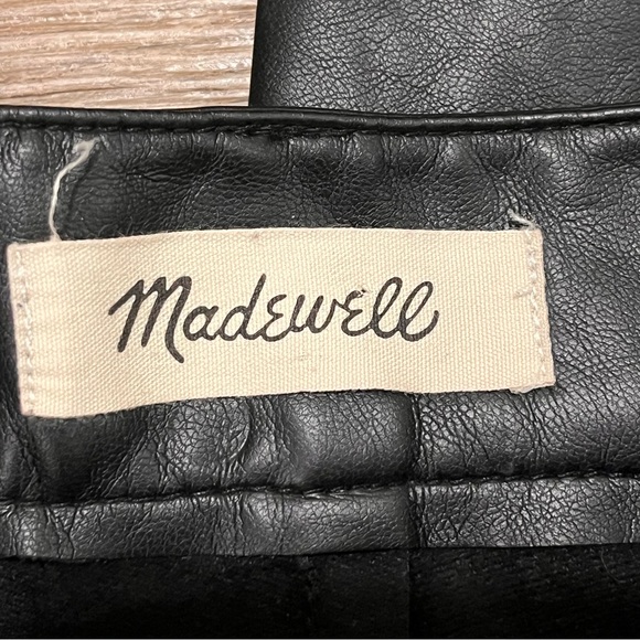 Madewell The Perfect Vintage Straight Jean Faux Leather Edition in Black Size 23 - Picture 10 of 15